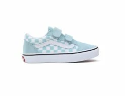Chaussures Vans Old Skool V Colortheory Checkerboard Canal Bleu pour Enfants -Side-Shore Soldes Magasin old skool v colortheory checkerboard canal blue vans 2