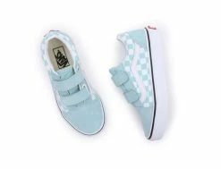 Chaussures Vans Old Skool V Colortheory Checkerboard Canal Bleu pour Enfants -Side-Shore Soldes Magasin old skool v colortheory checkerboard canal blue vans 6