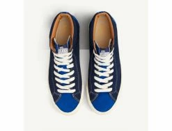 Chaussures Suède VM003 Hi Duo Bleu Blanc - Confort et Style pour Femmes -Side-Shore Soldes Magasin vm003 suede hi duo blue white last resort ab 2