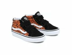 Vans Youth Sk8-Mid Reissue Tiger Noir Blanc - Chaussures pour Enfants -Side-Shore Soldes Magasin youth sk8 mid reissue tiger black white vans 3